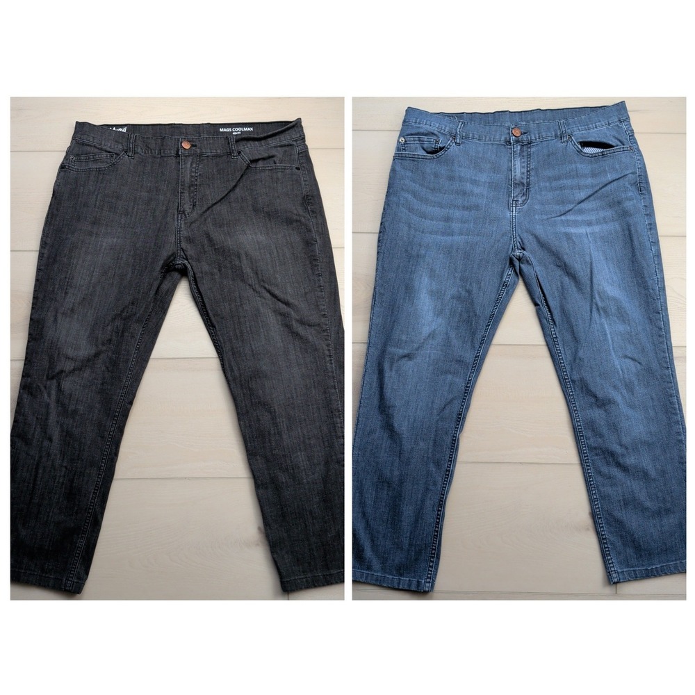 Mugsy Jeans‎ Mens 40x30 (Fit 38x27) Mags Coolmax Gray Blue Gray Stretch Lot of 2
